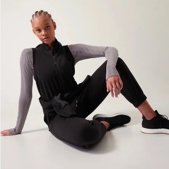 ATHLETA Allyson Felix LEGEND TRIUMPH Jumpsuit ONE-PIECE // Black - Picture 2 of 7